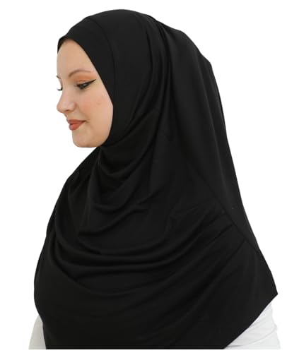 Prien Ready To Wear Hijab For Women, Instant Turban, Soft Muslim Scarf For Prayer, Long Hijabs, Islamic Clothes, Jersey Abaya - color: Black