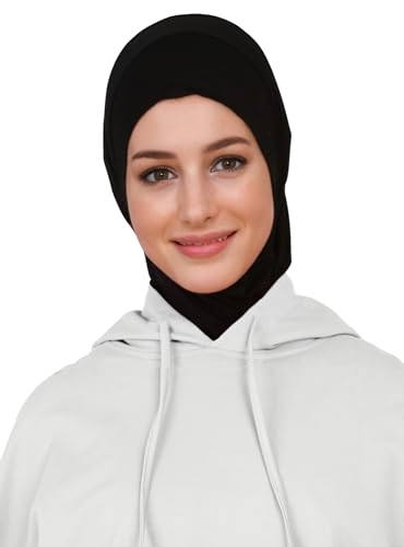 Lina & Lily Modal Jersey Muslim Amira Instant Hijab Scarf One Piece Ready-To-Wear - color: Black