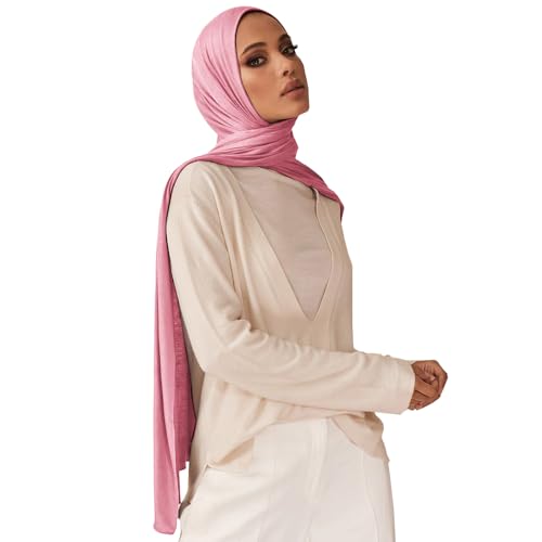 Soft Hijab Scarf for Muslim Women, 71" Long Head Wrap Shawl - color: Light Pink