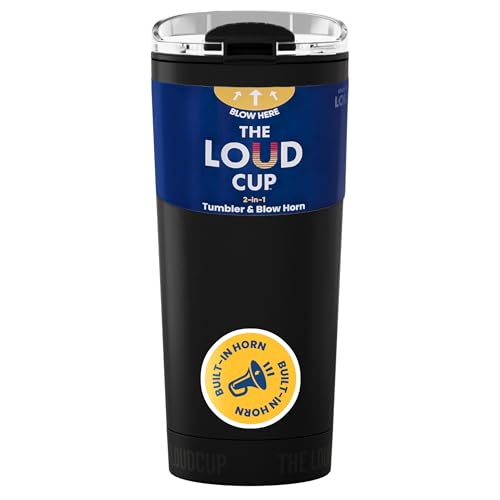 The LoudCup 16 oz 2-in-1 Water Bottle & Noisemaker, Jet Black - color: Jet Black, size: 16 Ounces