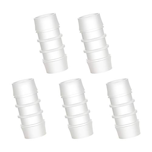 Quickun Plastic Hose Barb Fitting, 1" x 1" Barbed Splicer Mender Joint Adapter Union Fitting (Pack of 5) - size: 1 Inch