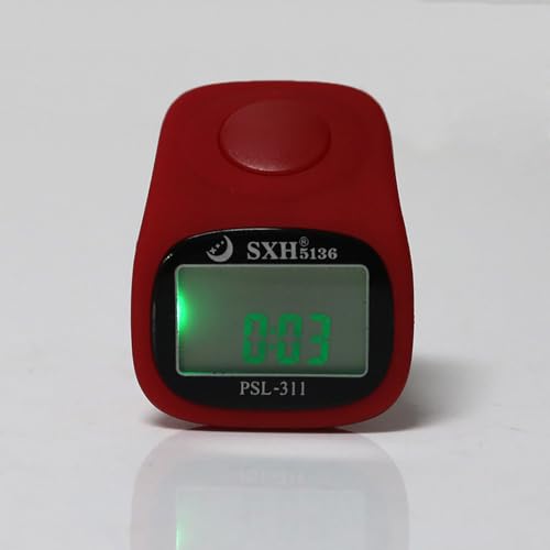 Finger Counter Islamic Tasbih Bead 6 Digital LED Electronic Handheld Counter With Remind For Time Manual, Black