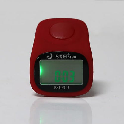 Finger Counter Islamic Tasbih Bead 6 Digital LED Electronic Handheld Counter With Remind For Time Manual, Black