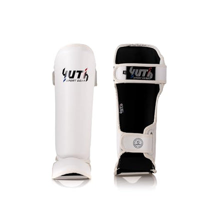 Signature Shin Guards | Premium Muay Thai Shin Guards | Lightweight & Durable Shinguards Muay Thai | Padded, Adjustable Muay Thai Leg Guards for Kickboxing, MMA Sparring, Training - color: White, size: Small