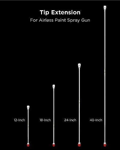 InoKraft Airless Sprayer Tip Extension 12 Inch (30cm) Airless Paint Sprayer Spray Gun Tip Extension Pole Rod, Extension Rod for Airless Painting Spray Gun, Universal Replacement Tool, Silver