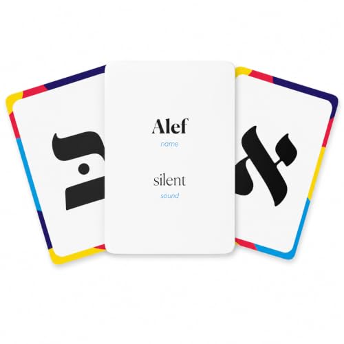The Dreidel Company 2-Count Aleph Bet Hebrew Alphabet Flashcards – Laminated Hebrew Letter Cards with Transliteration for Kids and Beginners - style: 2-Pack