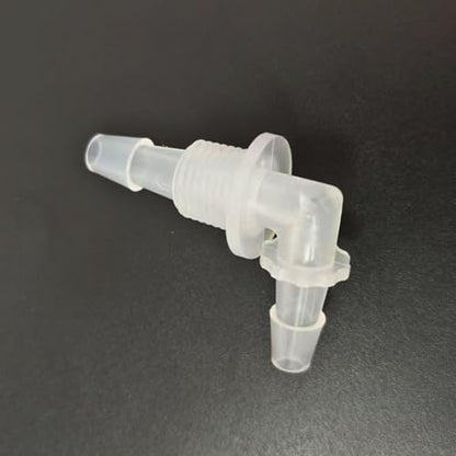 1/4'' L-Type Bulkhead Plastic Hose Barb Fittings 1/4G Male Threaded for Aquarium Fuel Gas Liquid Air PP Pack of 25 (Bulkhead Fitting and Nut)