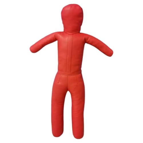 Grappling Dummy Professional Unfilled Jiu Grappling Dummy Multiuse Martial Arts Training Dummy PU Leather Wrestling Boxing Human Shape Suitable - color: Red