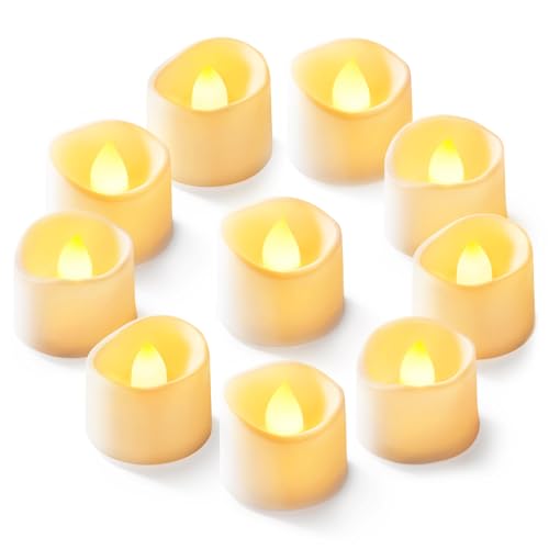 Homemory 12-Pack Flameless LED Tea Lights Candles Battery Operated, 200+Hour Fake Electric Candles TeaLights for Votive, Aniversary, Wedding Centerpiece Table Decor, Funeral, Halloween, Christmas - color: Warm White Glow – Ivory Body, size: Pack of 12