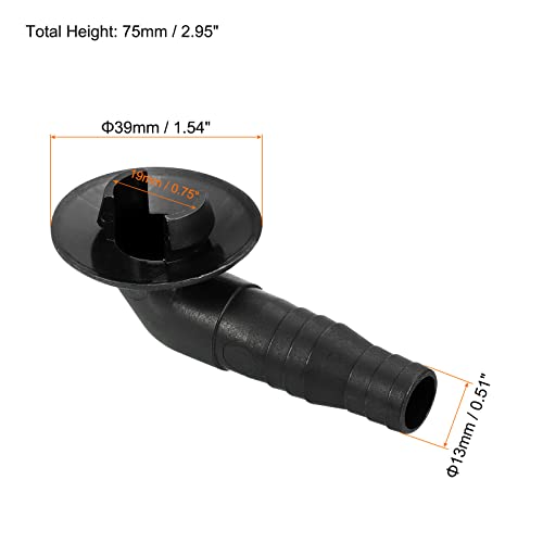 MECCANIXITY Air Conditioner Drain Hose Connector 19mm Tube Elbow Fitting Replacement Part Accessories for Mini-Split Window AC, Black Pack of 2
