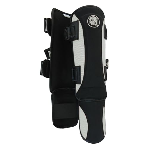 ProForce Martial Arts Combat Tactical Shin & Instep Guard - color: Black/White, size: Large
