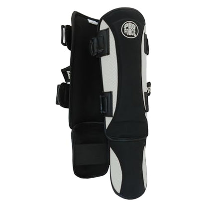 ProForce Martial Arts Combat Tactical Shin & Instep Guard - color: Black/White, size: Small