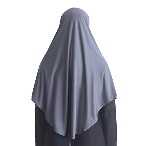 Women's Instant Hijab Muslim Headscarf Prayer Scarf Soft Breathable Stretchy Wrap - color: Gray
