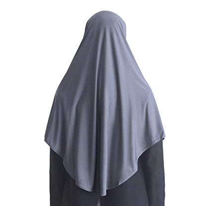 Women's Instant Hijab Muslim Headscarf Prayer Scarf Soft Breathable Stretchy Wrap - color: Gray