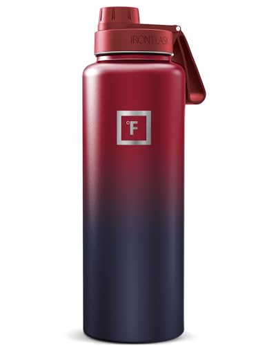 IRON °FLASK 40 oz Wide Mouth Water Bottle with Spout - color: Dark Rainbow, style: Spout - 40 Oz (1 Lid)