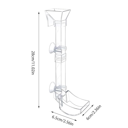 Aquatic Fish Feeding Disk - Glass Shrimp Feeder Tube Set, Clear Suction Cup Feeder Tray, Tank Feeding Station | Aquarium Care Tool for Pets | Easy Feed Solution for Shrimp Fish Snails - size: 28CM feeding tube + cleaning brush + feed spoon
