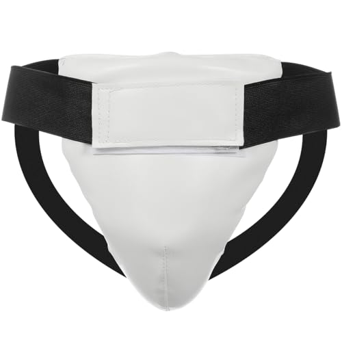 Totority Kids Groin Protector Breathable Adjustable Crotch Guard for Taekwondo Boxing MMA with Wear-Resistant Pu Core and Moisture-Wicking Liner 9.06X6.69X0.39 Inches