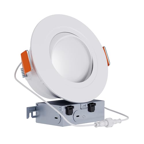 HALO RA 6-Inch Canless LED Recessed Downlight with Adjustable Gimbal, Selectable Lumens and Selectable Color Temperature Settings, Dim-to-Warm Technology, Damp Location Rated - RA6LS9FSD2W1EWHDM - size: 6 in