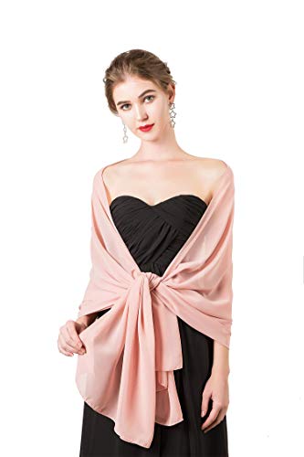 Shawl and Wrap for Evening Dresses Wedding Sheer Scarfs Women Scarve - color: Blush, size: 72''×18''