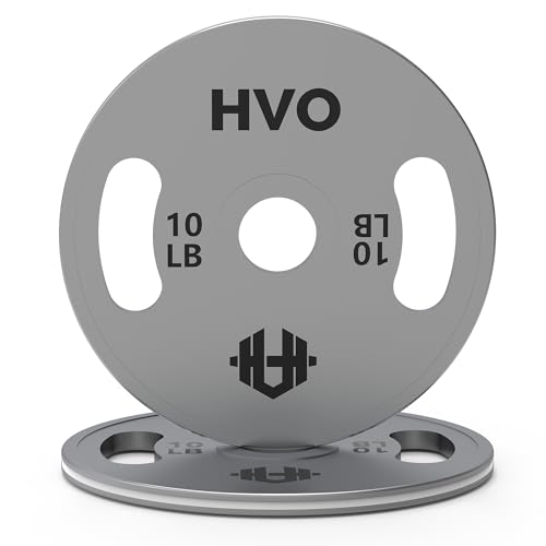 HVO Olympic Weight Plates with Grip: 2 Inch Standard Calibrated Weight Plates For Home Gyms, Fitness Centers, Strength Workouts, Barbell Use Olympic Standard Weights - size: 10LB Pair