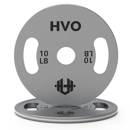 HVO Olympic Weight Plates with Grip: 2 Inch Standard Calibrated Weight Plates For Home Gyms, Fitness Centers, Strength Workouts, Barbell Use Olympic Standard Weights - size: 10LB Pair