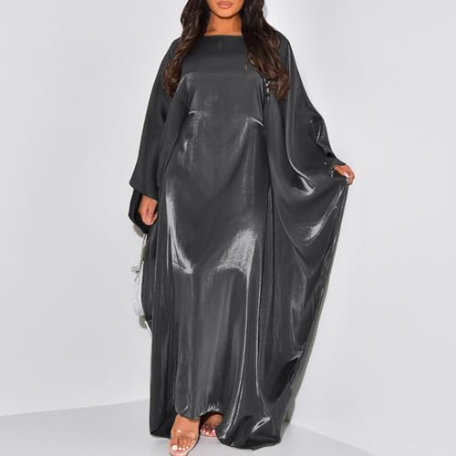 Muslim Dress Women One-Piece Prayer Dress Long Robe Long Sleeve Maxi Kaftan Dresses Islamic Clothes Set - color: Black