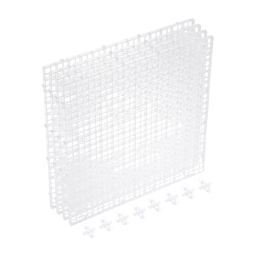 uxcell 4Pcs Aquarium Fish Tank Divider, 12x12 Inch Plastic Egg Crate Light Diffuser Grid Filter Bottom Partition Separator with Sucker Clips and Suction Cups for Aquarium, Clear - color: Clear, size: 12x12 Inch