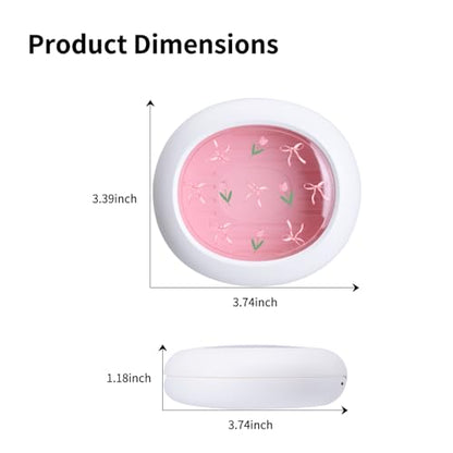 Cute Retainer Case with Silicone Pad, Portable Slim Aligner Case Orthodontic Retainer Box, Denture Storage Container Travel Mouth Guard (Bow Tulip) - color: Bow Tulip