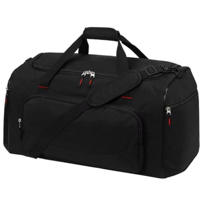 55L Sports Gym Duffle Bag for Men, 22 inch, Black | Large Capacity, Workout, Travel, Weekender, Fitness, Heavy Duty, Multi Pockets, Spacious - color: Black