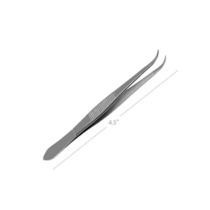 Splinter Forceps - Fine Point - Tweezers Stainless Steel Straight & Curved (Curved 4.50") - size: Curved 4.50"