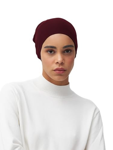 Modest Tie Back Underscarf | Women Hijab Undercap, Bonnet - color: Port Royale