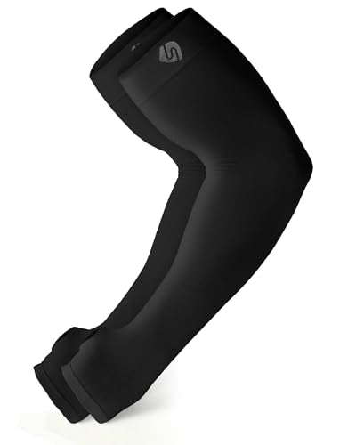 Arm Sleeves for Men Women Warmers Tattoo Cover Up Sun UV Protect UPF 50 - color: Black, size: Large