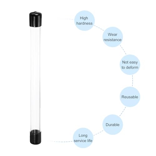 MECCANIXITY Clear Storage Tube 22x24mm Small Plastic Round Tubing with Caps Rigid Bottle Container 250mm/10 Inch for Item Stored - size: 22x24x250mm
