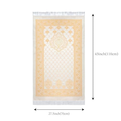 Prayer Rug Muslim Prayer Mat for Kids Men Women - Soft Thin Prayer Carpet Mats Islam for Eid Travel Ramadan, Mubarak Islamic Gifts (Champagne) - color: Champagne