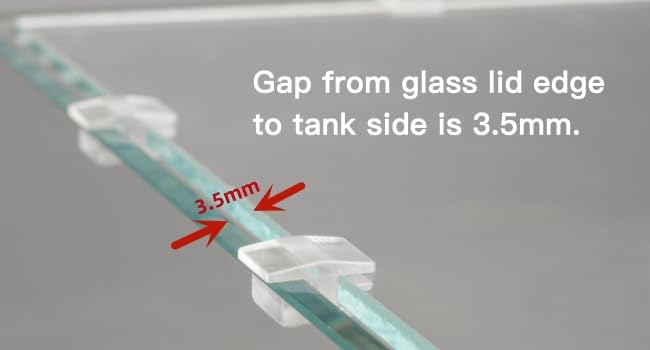 Low-Profile Clear Acrylic Aquarium Cover Clips for 4mm Glass Lid (3.5mm Gap per Side) - 12pcs, Minimalist, Fits Rimless Tanks of All Thicknesses - size: 4mm with 3.5mm Gap (12 pcs)