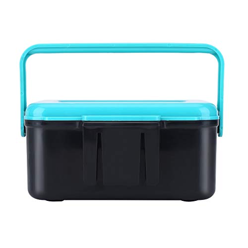 Fishing Lure Boxes, Portable Plastic Fishing Bait Holder Box with Carry Handle Waist Buckle 2 Compartments for Fishing Lovers