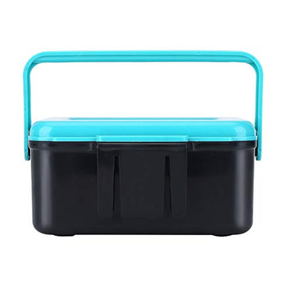 Fishing Lure Boxes, Portable Plastic Fishing Bait Holder Box with Carry Handle Waist Buckle 2 Compartments for Fishing Lovers