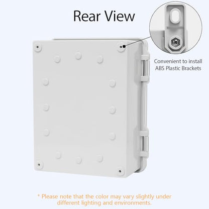ABS Plastic Dustproof Waterproof IP65 Junction Box Hinged Shell Universal Electrical Project Enclosure Gray, with PC Transparent Clear Cover 8.7 x 6.7 x 4.3inch(220 x170 x110mm) - size: 8.7" x 6.7" x 4.3"