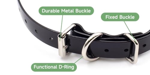 Waterproof TPU Replacement Strap for Dog Training Collar, 27.5 in - color: Black