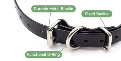 Waterproof TPU Replacement Strap for Dog Training Collar, 27.5 in - color: Black