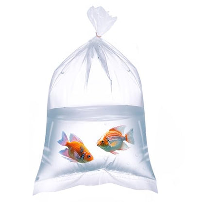 Aquarium Fish Bags, Clear Transportation Bag, Waterproof & Leak-proof Poly Shipping Bags for Storing and Transporting Live Fish (6" x 12" 100pcs) - size: 6" x 12" 100pcs