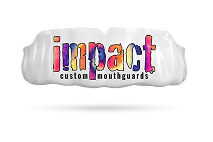 Impact Custom Professional All Sports Mouthguard -(Branded Series) - color: Tie Dye Logowht
