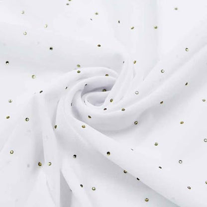 Hijab Scarf for Women Soft Chiffon Rhinestone Long Scarf Shawl Fashion Muslim Hijab Head Wrap Scarves - color: White