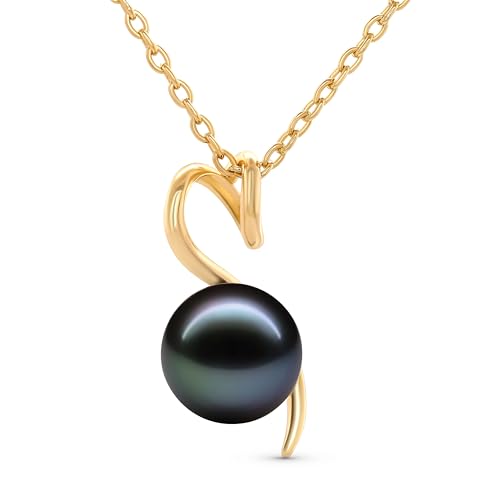TRYNDI Tahitian Black Pearl Necklaces for Women - Wife Christmas Gift Ideas - style: Black Pearl Twist