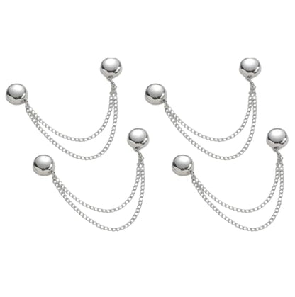 Multi-Function Magnetic Clothing Clips, 4 Packs Pinless Colorful Hijab Magnets, No Pierce Clothing Buttons for Women Dress Shirt Scarf - color: Silver-A
