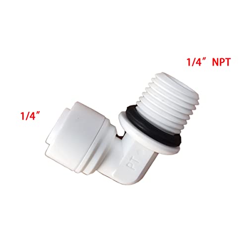 Malida OST-4044 Male Thread Adapter Water Filter Tubing Fittings Push to Connect Elbow 1/4" NPT Male Thread 90 Degree x 1/4" OD Tube Adapter,5pcs. - size: Elbow 1/4"NPT x 1/4"OD Tube