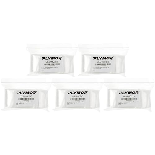 Plymor 2 x 3 inch, 4 Mil Zipper Reclosable Bags (Pack of 500) | Heavy-duty plastic for jewelry, beads, rings, earrings, pills, vitamins, spices, coins, screws & small parts - size: 2" x 3" (500 Count)