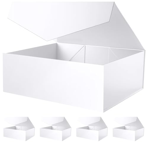 Magnetic Closure Gift Boxes with Lids for Presents White - color: 19.2x15.8x7 -White-Magnetic Closure-5 Pack