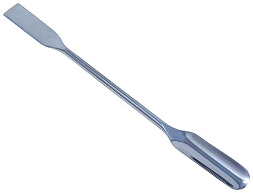 A2Z-DE010 Stainless Steel Double Ended Micro Lab Scoop Spoon Half Rounded & Flat End Spatula Sampler, 6" Length