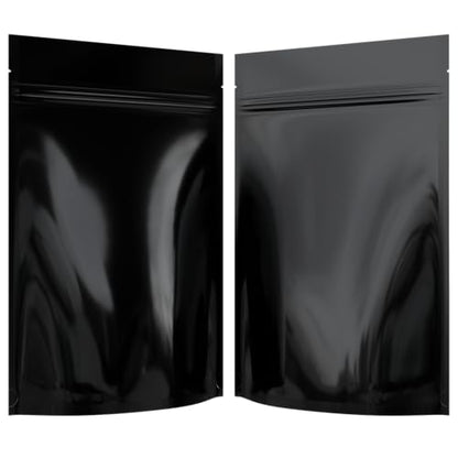 Mylar Style Barrier Bags – Zipper w/Heat Seal – 100 Bags (Gloss Black/Gloss Black, 1 Ounce - 6?x9.25?x2.33?) - color: Gloss Black / Gloss Black, size: 6x9.25x2.33 Inch (Pack of 100)